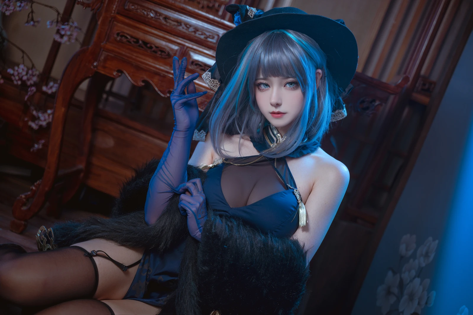 图片[2]-柴郡旗袍 狮砸 12P-COS世界