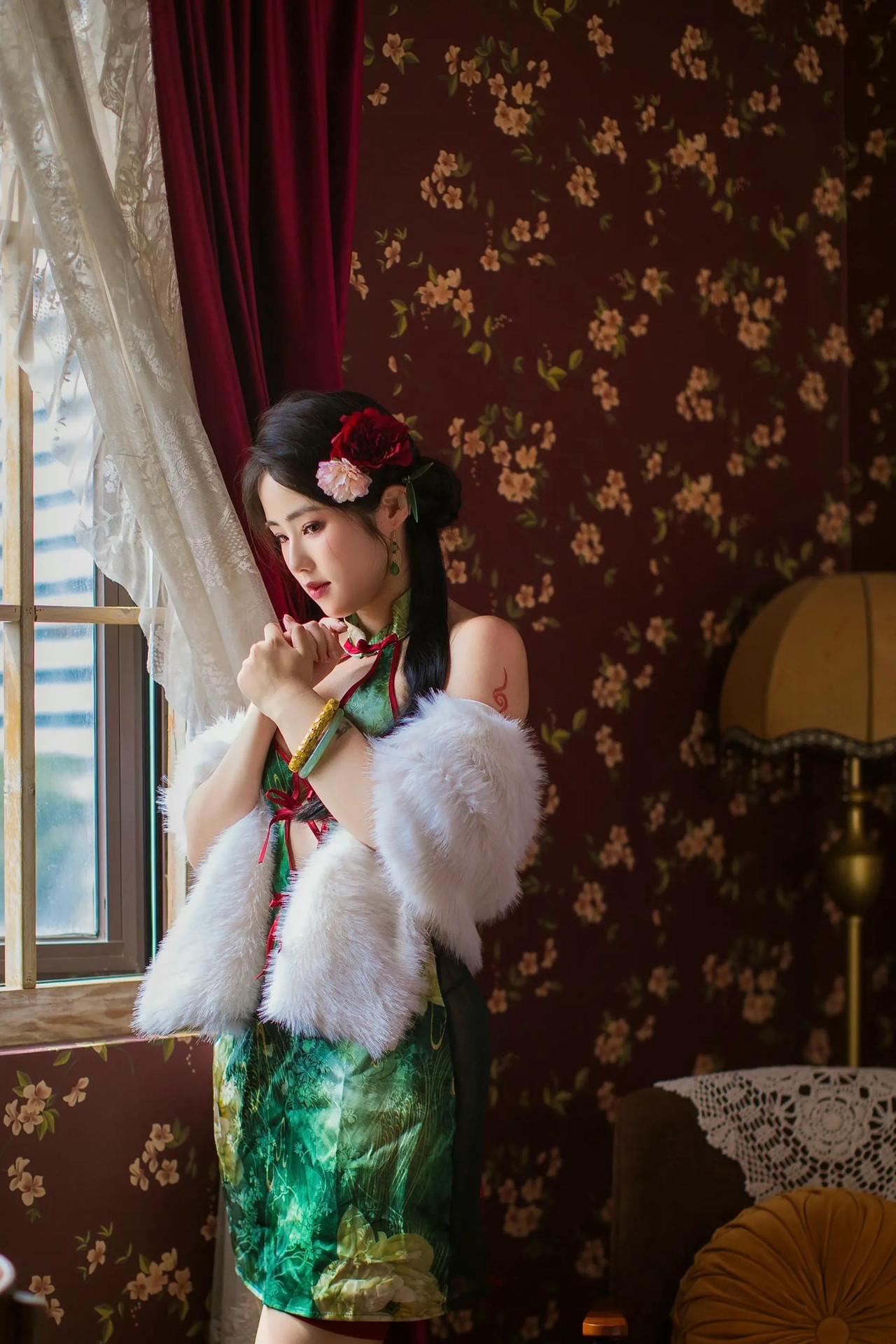 图片[2]-钛合金大粑粑 – 绿色旗袍  82P-COS世界