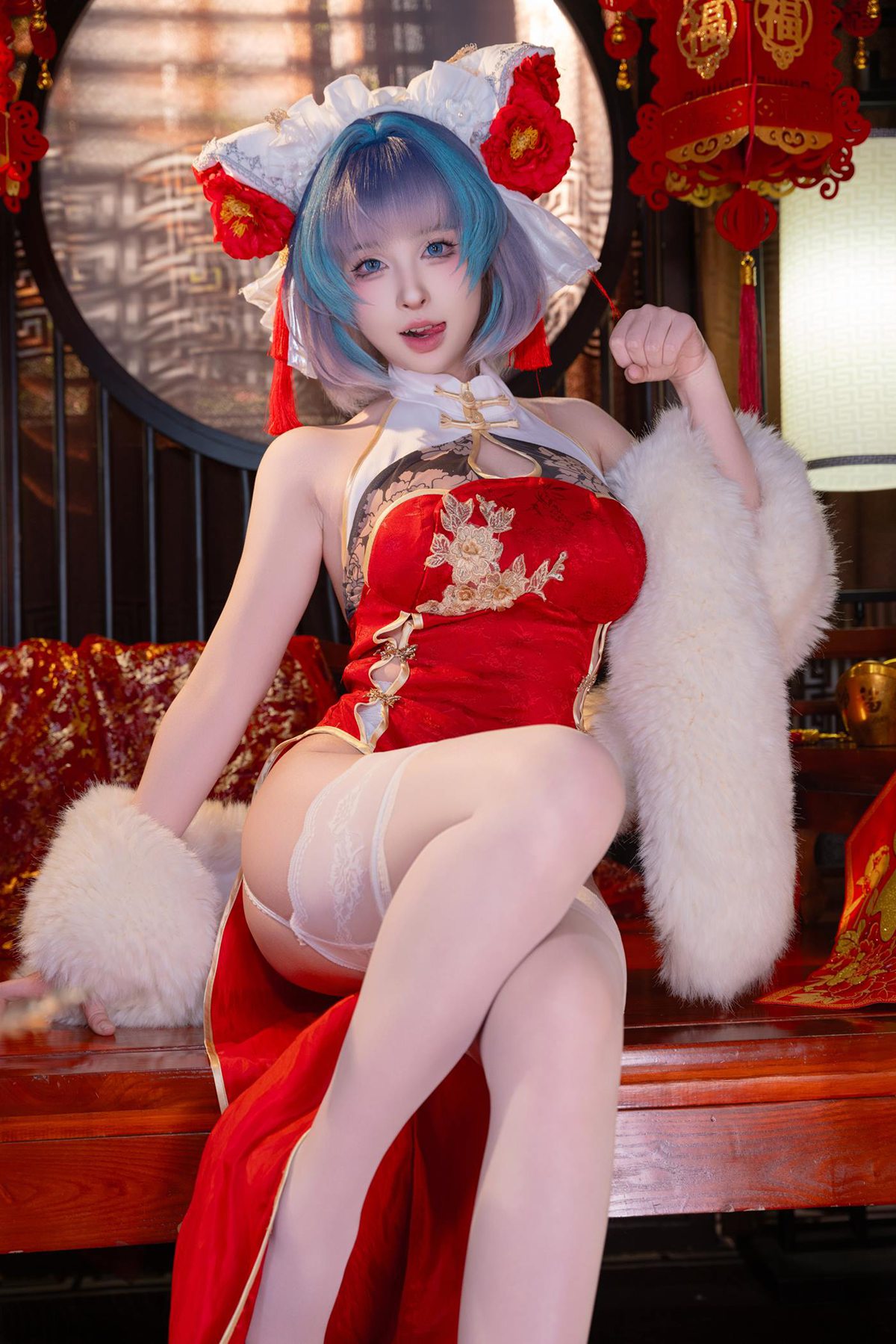 图片[2]-清水由乃 – 柴郡新春旗袍43P-COS世界