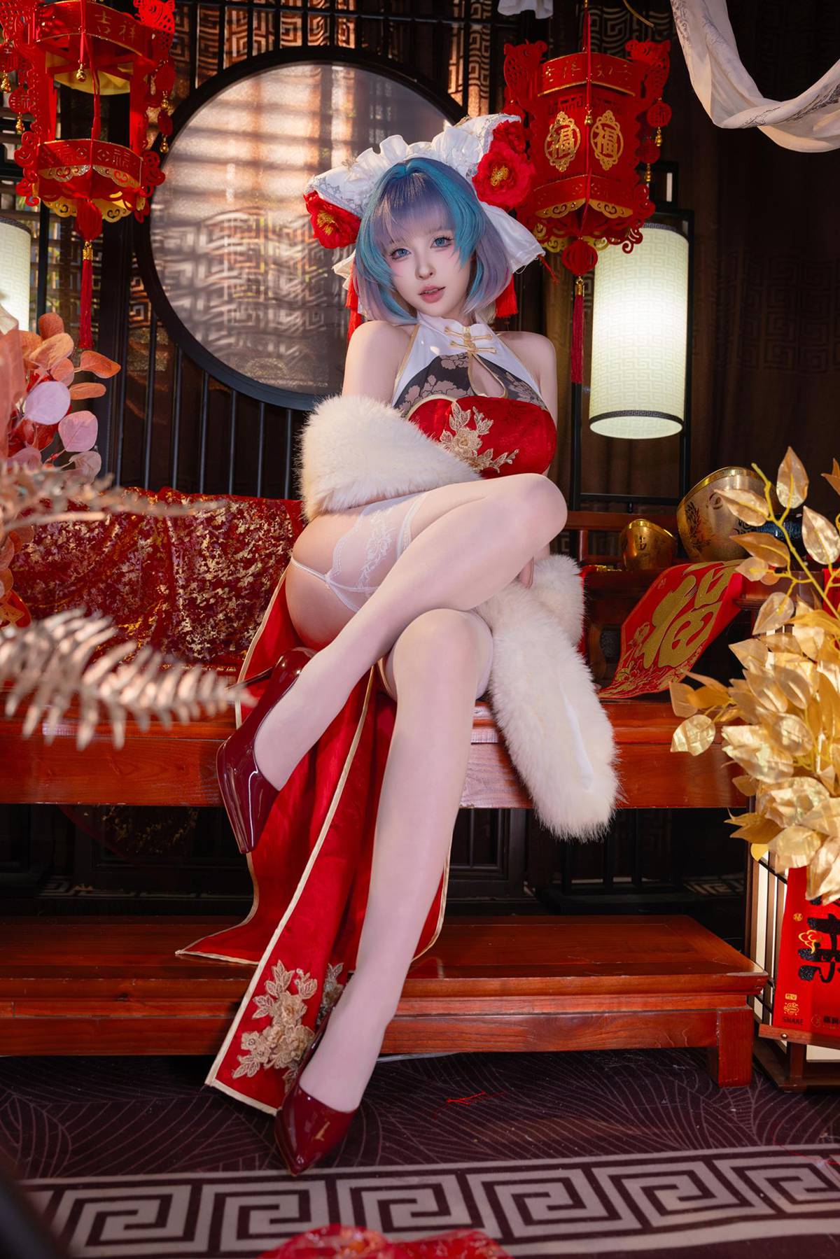 图片[3]-清水由乃 – 柴郡新春旗袍43P-COS世界