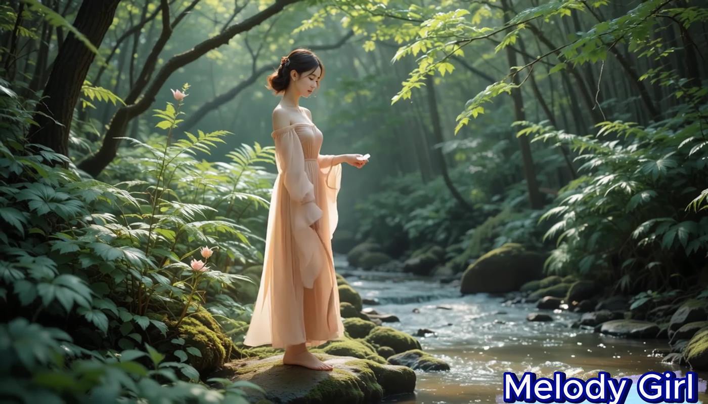 图片[3]-AI VideoGuzheng _ Guqin Relaxing Music – Gentle Melodies by the Waterfall 20P-COS世界
