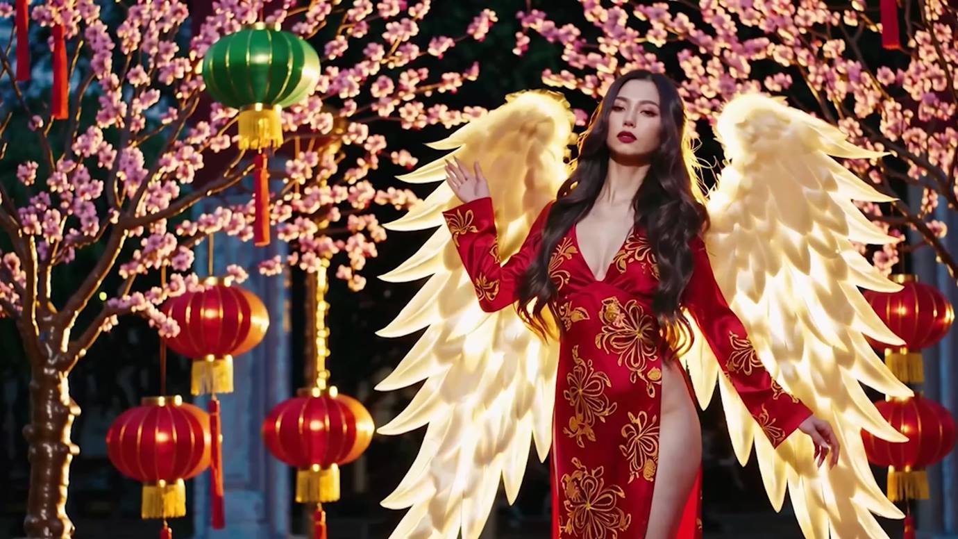 图片[4]-AI VideoXuân Về Trong Nắng Sớm (POP EDM DANCE when Tet Tradition Ao Dai Meet Bikini Supermodel dance) 20P-COS世界