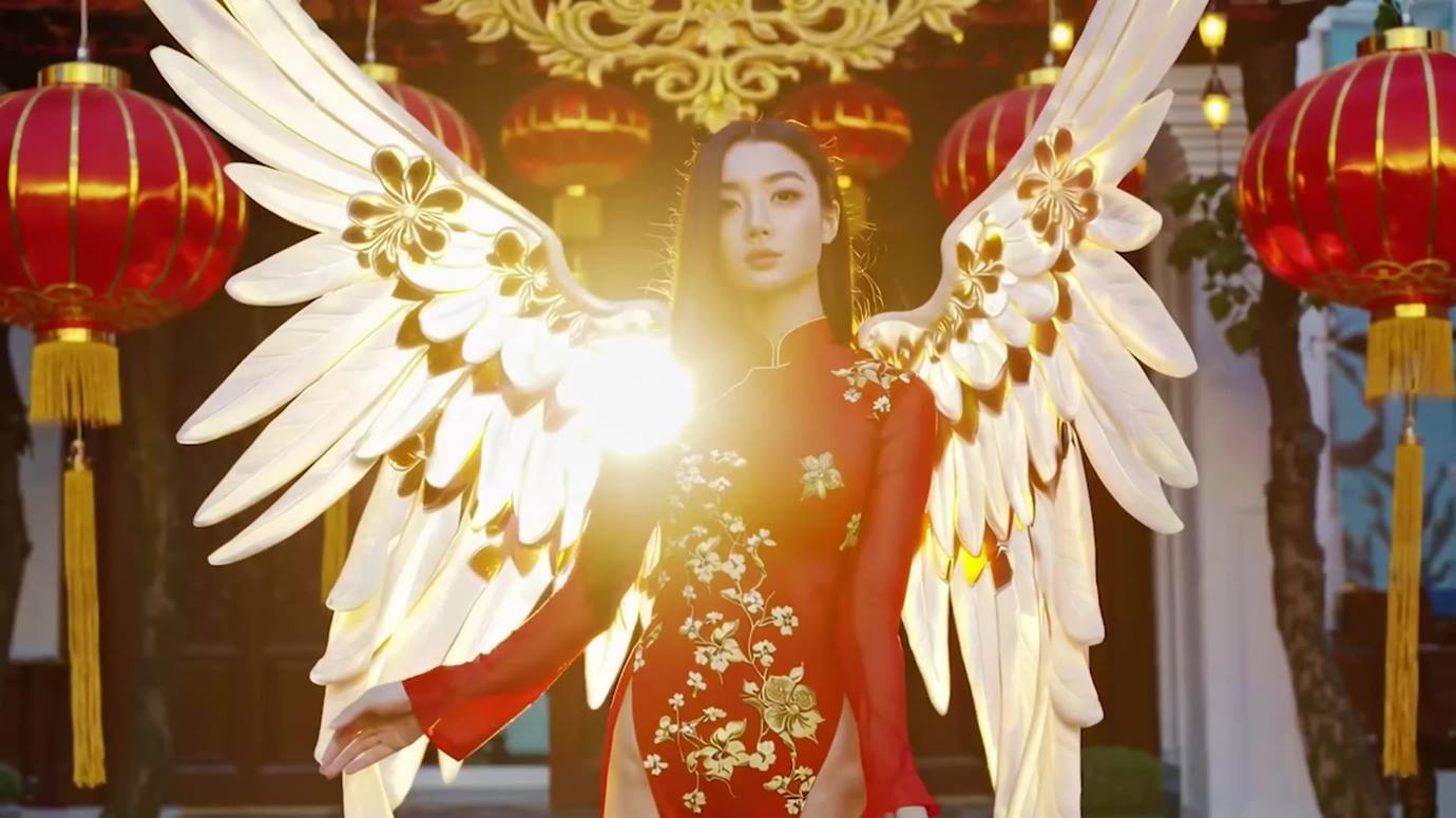 图片[5]-AI VideoXuân Về Trong Nắng Sớm (POP EDM DANCE when Tet Tradition Ao Dai Meet Bikini Supermodel dance) 20P-COS世界