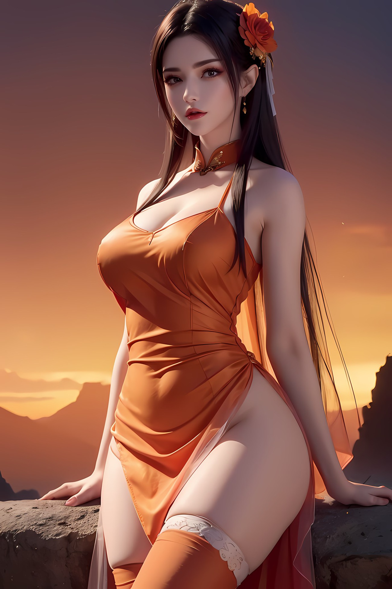 图片[3]-美杜莎 橙色旗袍 46P-COS世界