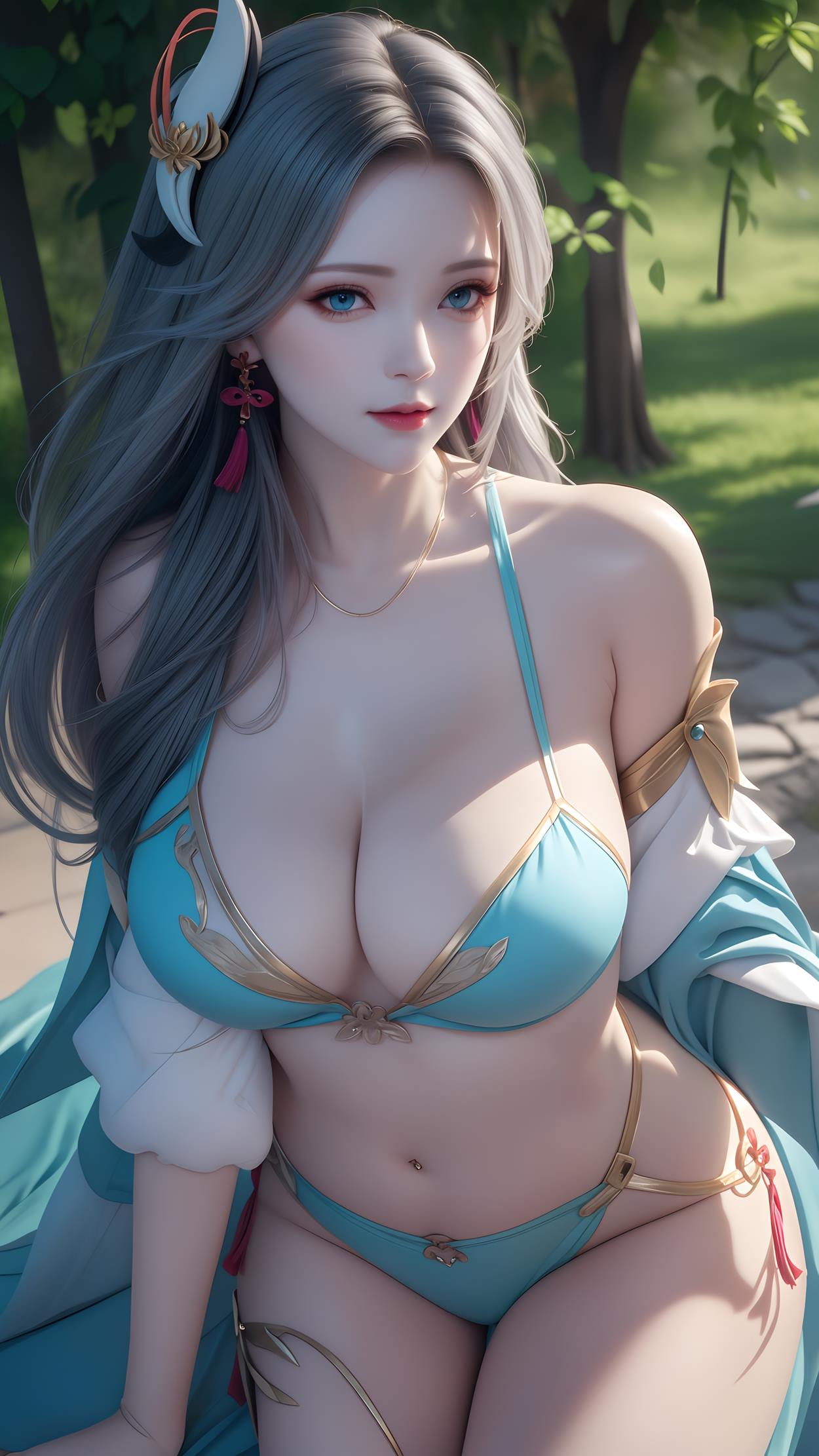 图片[2]-原神申鹤 姓感原服和泳衣 55P-COS世界