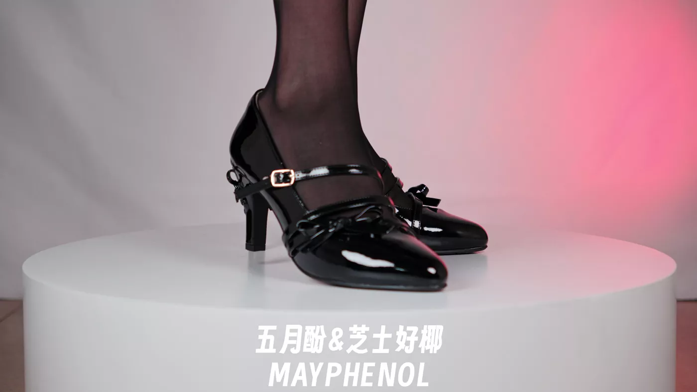图片[2]-芝士好椰 – 纯欲黑色 桃小坞花笺黑 20P-COS世界