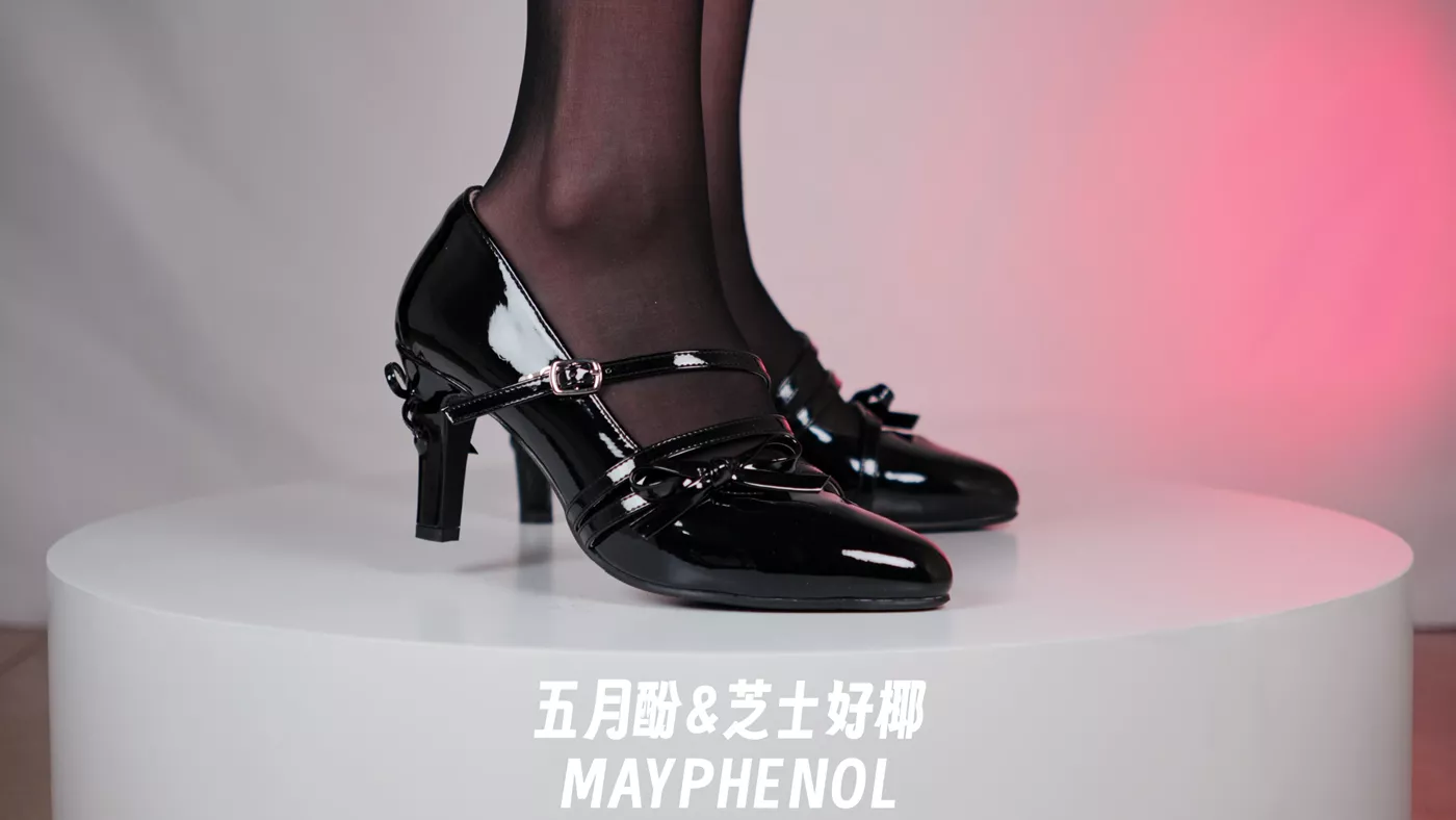 图片[3]-芝士好椰 – 纯欲黑色 桃小坞花笺黑 20P-COS世界