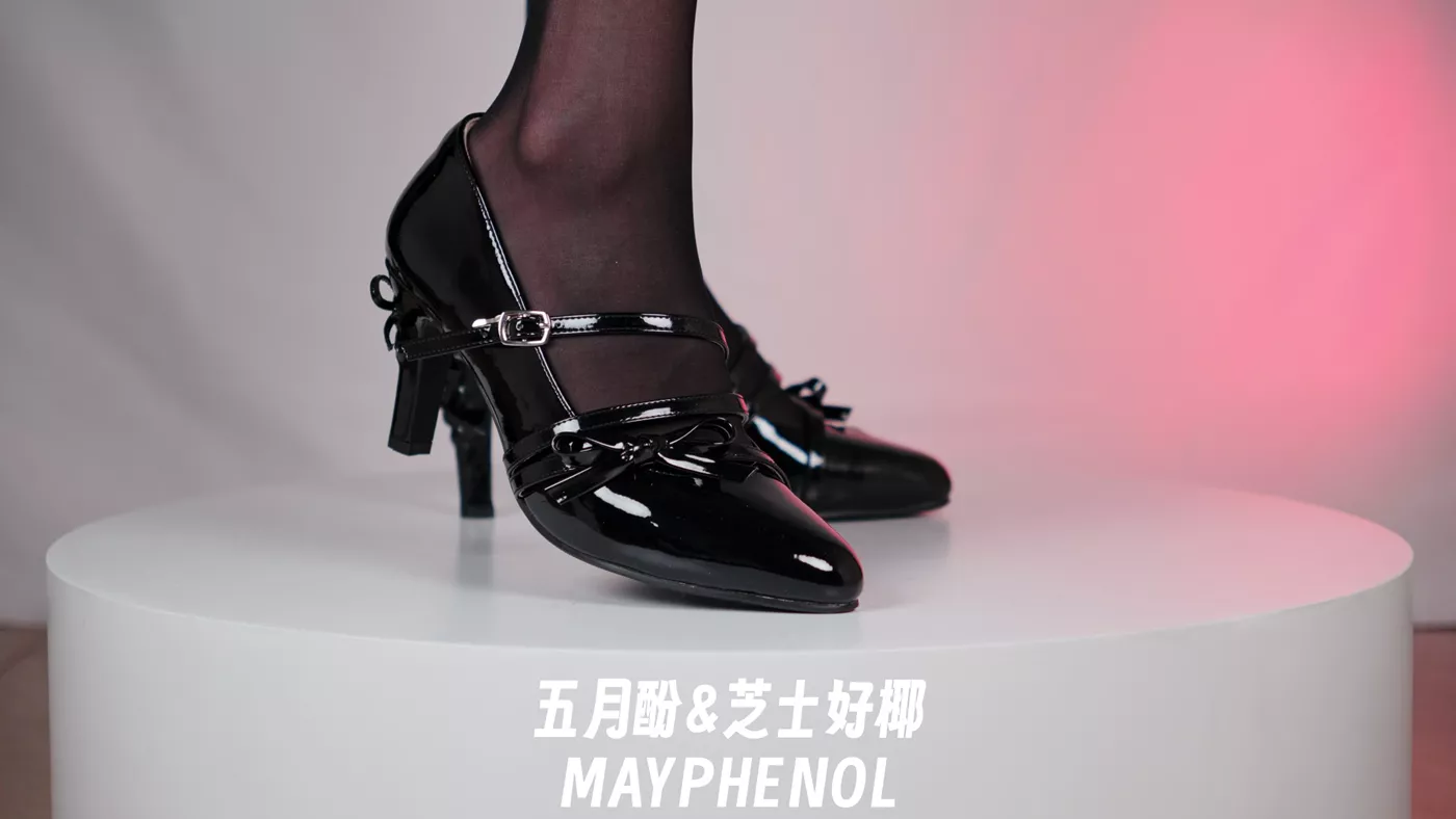 图片[5]-芝士好椰 – 纯欲黑色 桃小坞花笺黑 20P-COS世界