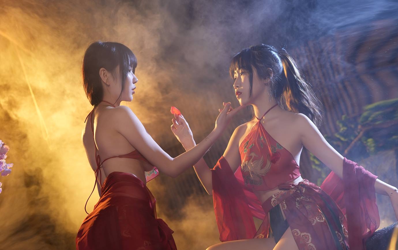图片[2]-Tina很妖孽呀  & 不呆猫 – 古风双人 16P-COS世界